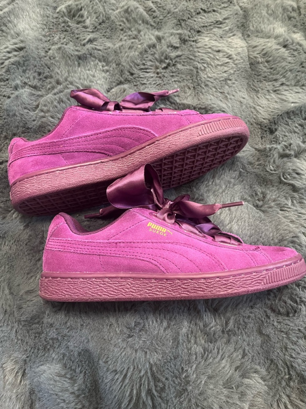 Puma Women's Suede Sneakers - Purple with Gold Accent